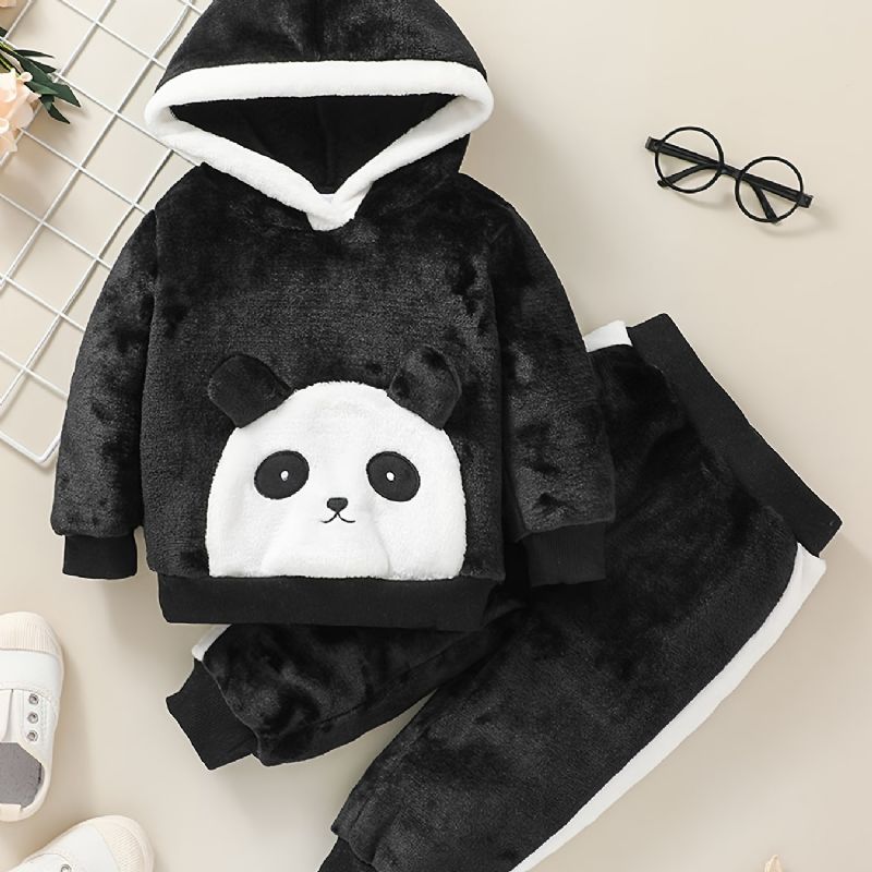 Poikien Tyttöjen Hupparit Ja Yhteensopivat Lenkkeilyhousut Joissa On Sarjakuva Panda Design Vauvojen Talvivaatteita