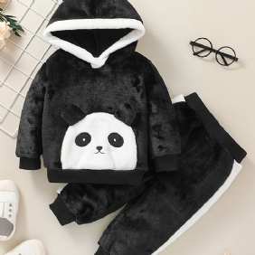 Poikien Tyttöjen Hupparit Ja Yhteensopivat Lenkkeilyhousut Joissa On Sarjakuva Panda Design Vauvojen Talvivaatteita