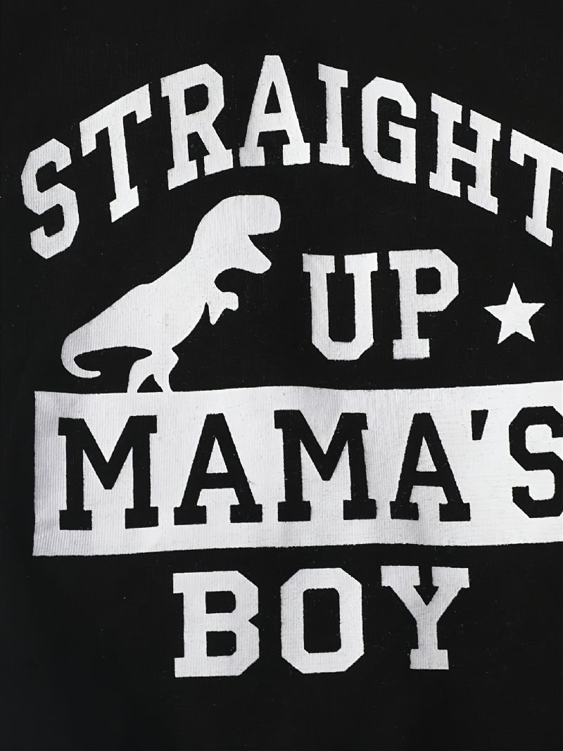 Pojat Straight Up Mama's Poikien Collegepaita Dinosauruksella Ja Housusarjalla Vauvan Lapset Vaatteet