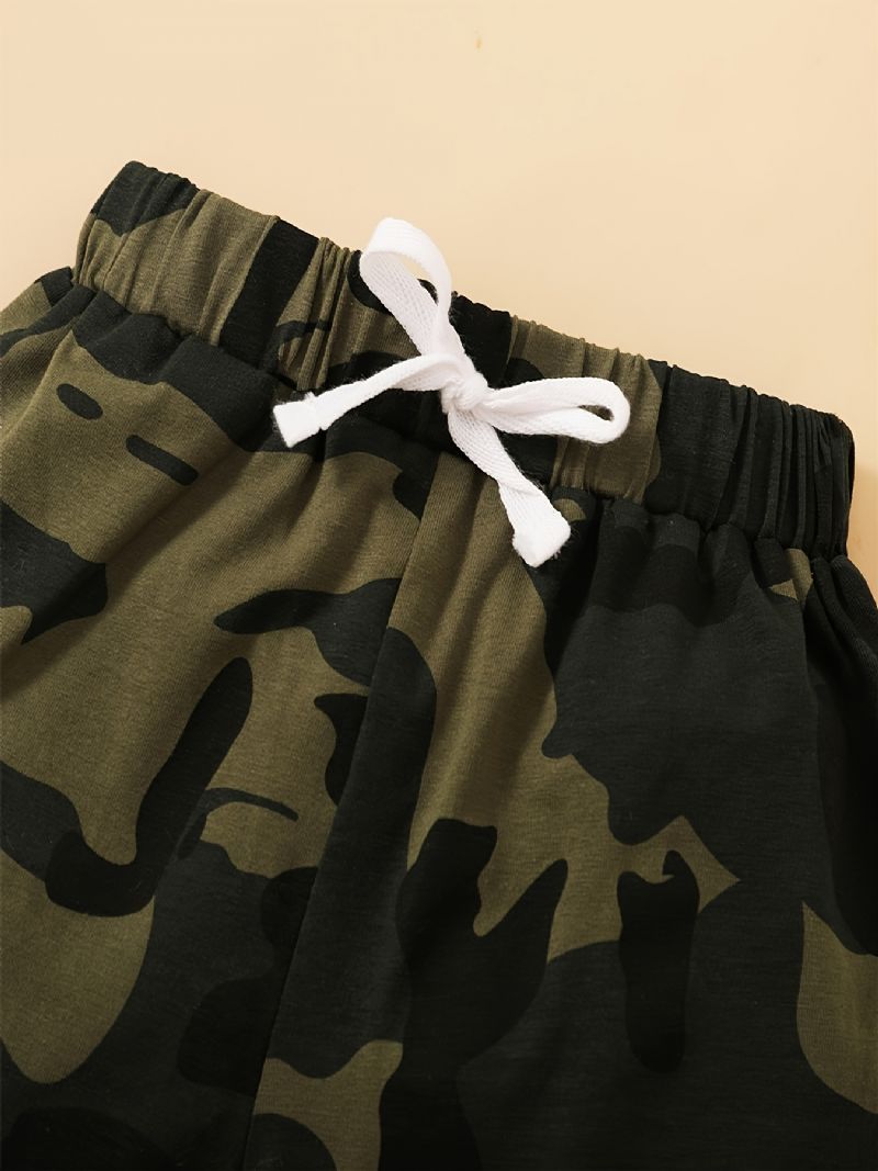 Syksy Talvi Uusi Vauvan Poikien Casual Camouflage Hupullinen Printti Kaksiosainen Setti