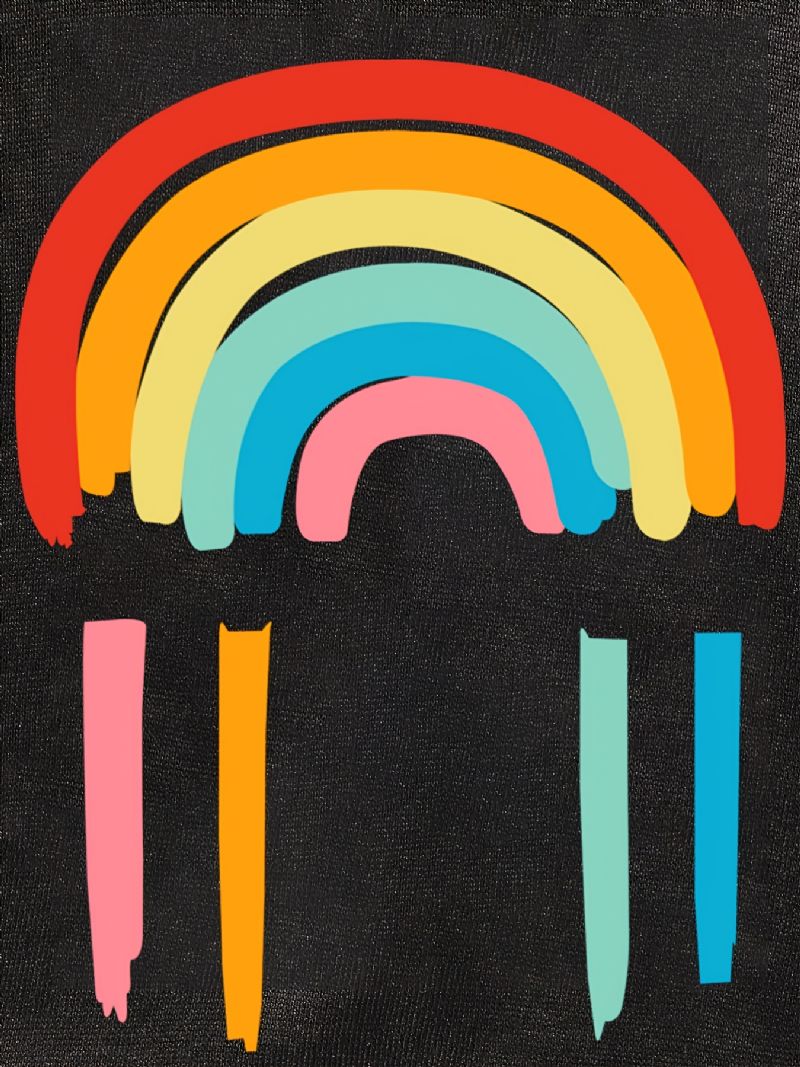 Toddler Vauvan Rainbow Print Fleece Lämmin Huppari Collegepaita Housutsetti Pojille Tytöille Syksy Talvi