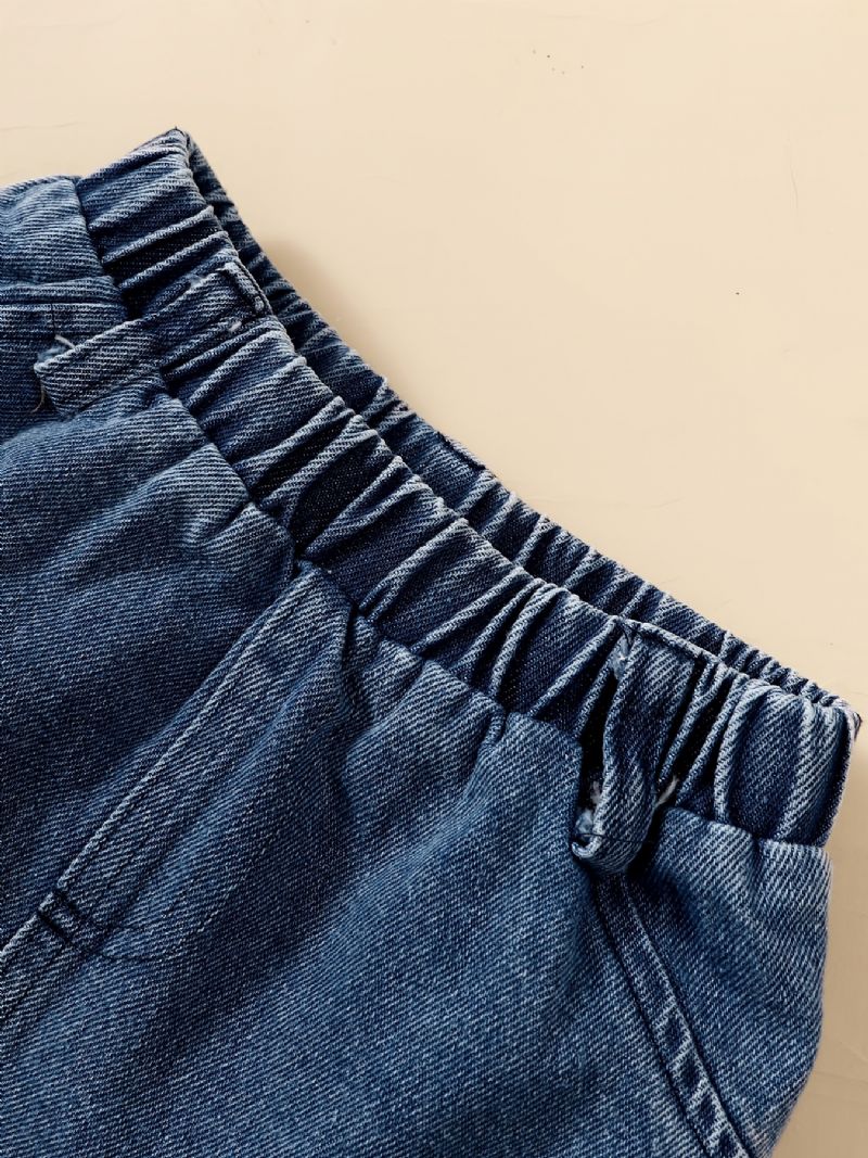 Tyttövauvojen Pitkähihainen Body + Denim Setti Vastasyntyneen Vauvan Vaateasu Peittosarjat