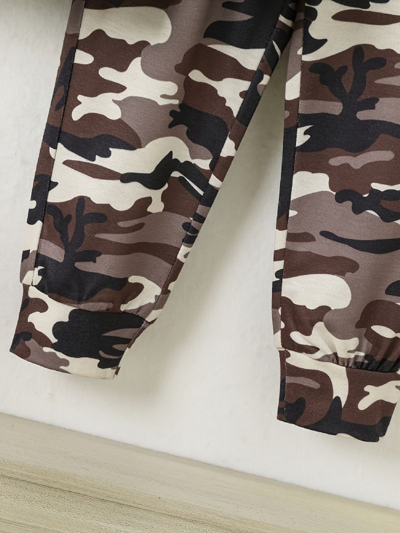 Vauvan Poikien Camo Pullover Huppari Ja Yhteensopivat Lenkkeilyhousut