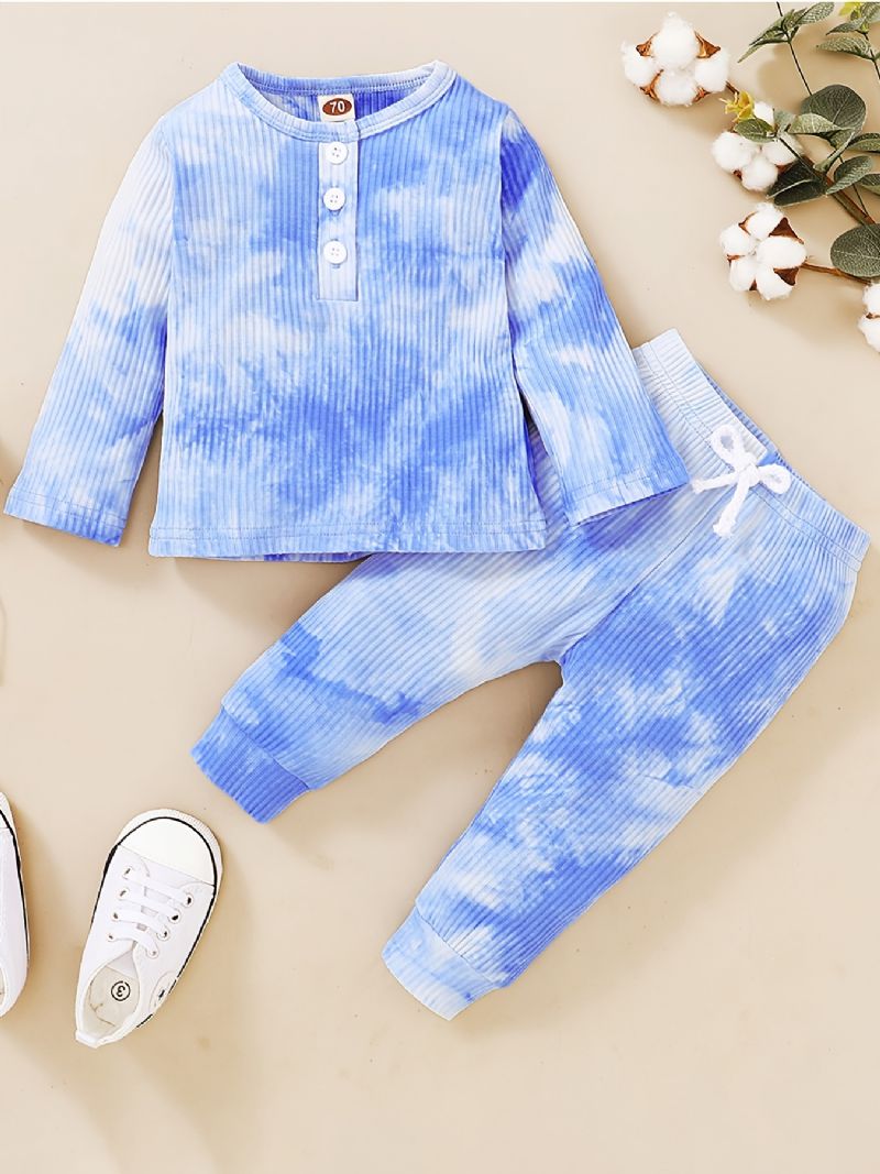 Vauvan Poikien Set Winter Casual Tie Dye Cotton Pitkähihainen Setti