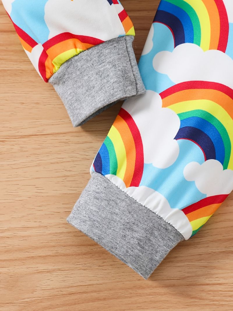 Vauvan Poikien Tyttöjen & Housut & Hattu Sloganilla Rainbow Graafiset Vauvanvaatteet Layette-setit