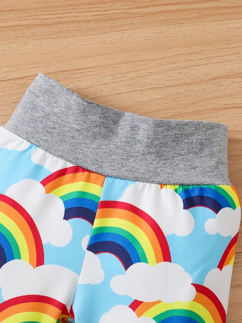 Vauvan Poikien Tyttöjen & Housut & Hattu Sloganilla Rainbow Graafiset Vauvanvaatteet Layette-setit