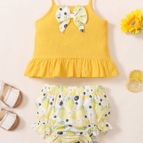 Vauvan Tyttöjen Camisole Lemon Print Shortsisetti