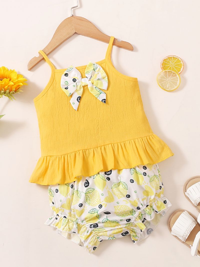 Vauvan Tyttöjen Camisole Lemon Print Shortsisetti