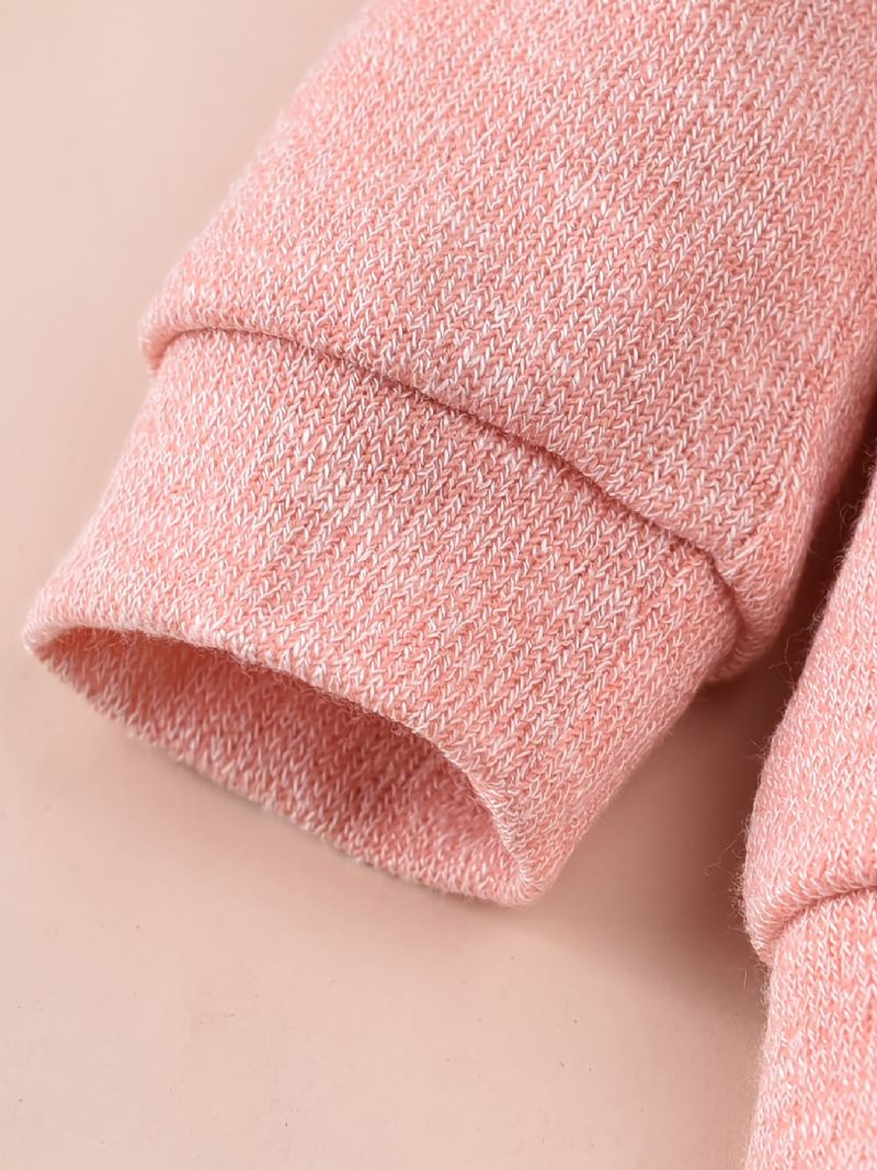 Vauvan Tyttöjen Solid Ruffle Sleeve Top + Yhteensopivat Housutsetti Talvivaatteisiin
