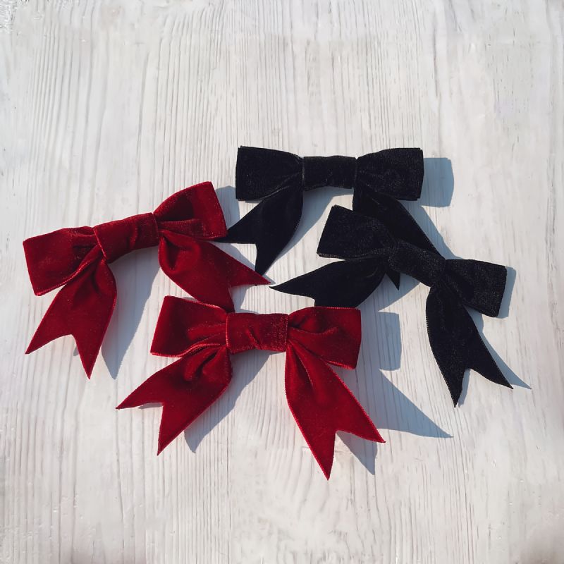 1pari Lasten Söpöjä Velvet Bow Hair Clip Hiustarvikkeita