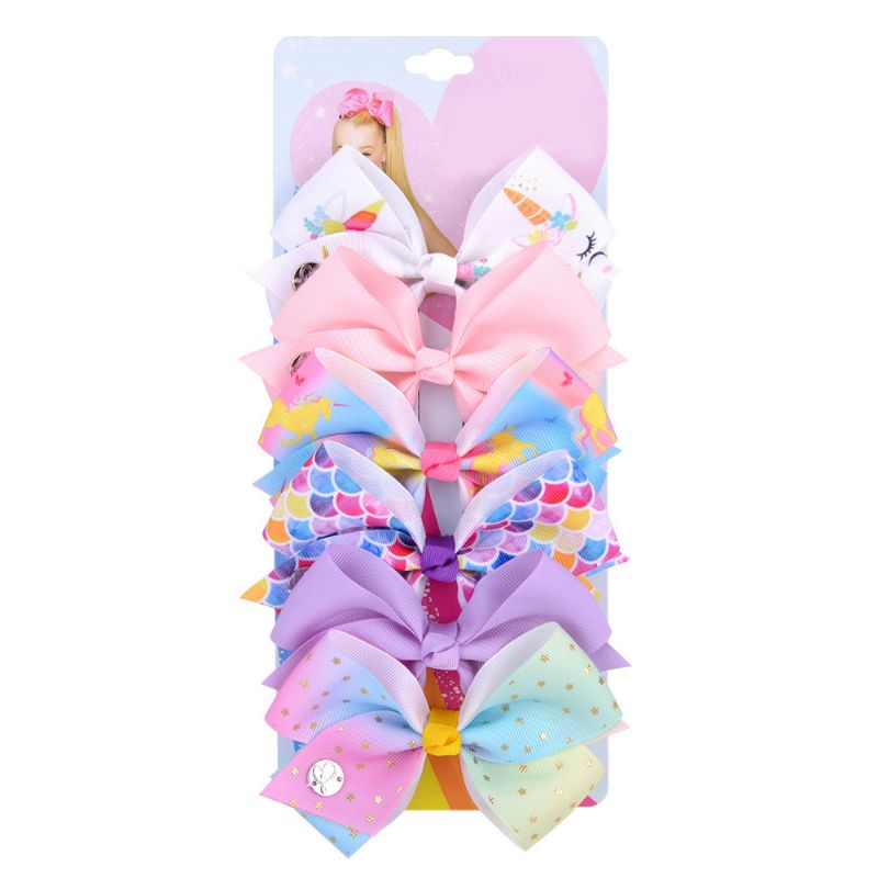 6 Kpl / Setti Lasten Sweet Butterfly Flower Print Knot Hiustarvikkeet Hiusklipsit