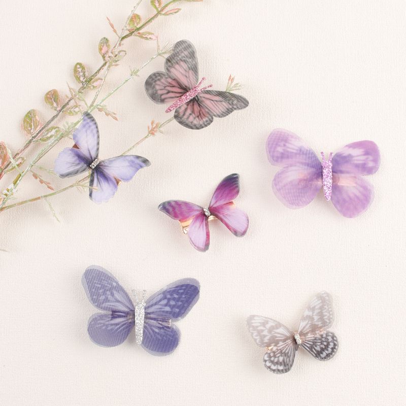 Boutique Butterfly Hiusklipsit Glitter Barrettes Söpöt Corlorful Tyttöjen