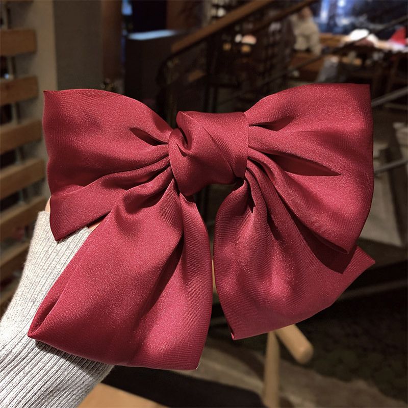 Bow Hair Barrettes Satin Solid Color Clips Naisten Tytöille Hiustarvikkeet