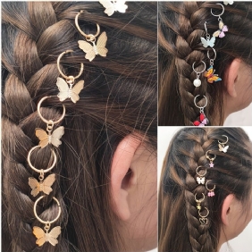 Butterfly Diy Riipukset Hiustarvikkeet Hiusklipsit Naisille Street Braid Päähine Tytöille Hiusneulat 6kpl