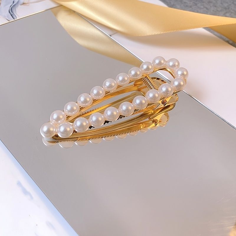 Faux Pearl Hiusklipsit Muoti Tytöt Elegant Barrette Pitkille Hiuksille Lyhyille Naisten Tytöille 6 Kpl / Setti