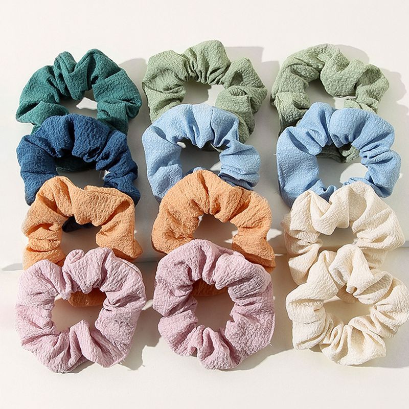 Hair Scrunchies Yksivärinen Elastinen Hiusnauha 12 Kpl Hiustarvikkeet Naisille Tai Tytöille