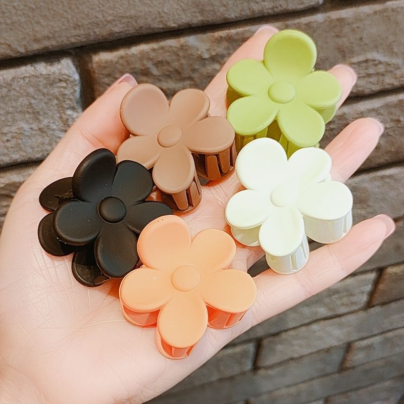 Kukkahiusklipsit Hiuskynsipidikkeet Suuret Hiusleukaklipsit Naisten Paksut Hiukset Liukumattomat Söpöt Hiuskiinnikkeet Leukakiinnikkeet Tytöille Päähineet Big Flower Claw Clips 5kpl