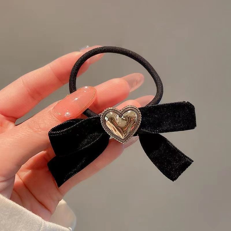 Lasten Retro Simple Heart Bow Head Rope Hiusneula Hiuspidikkeet Hiustarvikkeet