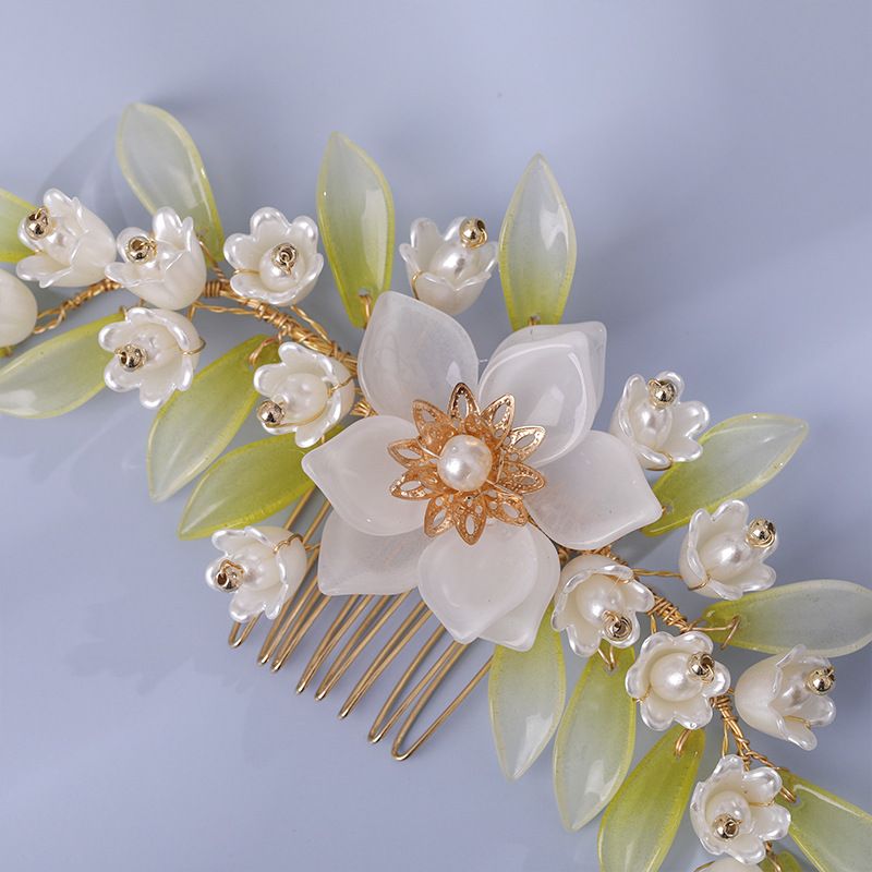 Leaf Bride Wedding Hair Comb Morsiamen Hiuspalahiustarvikkeet Naisten Tytöille