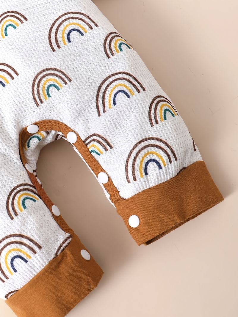 2kpl Toddler Vauvan Haalari Rainbow Print Pitkähihainen Housu Ja Hattusarja Pojille Tytöille