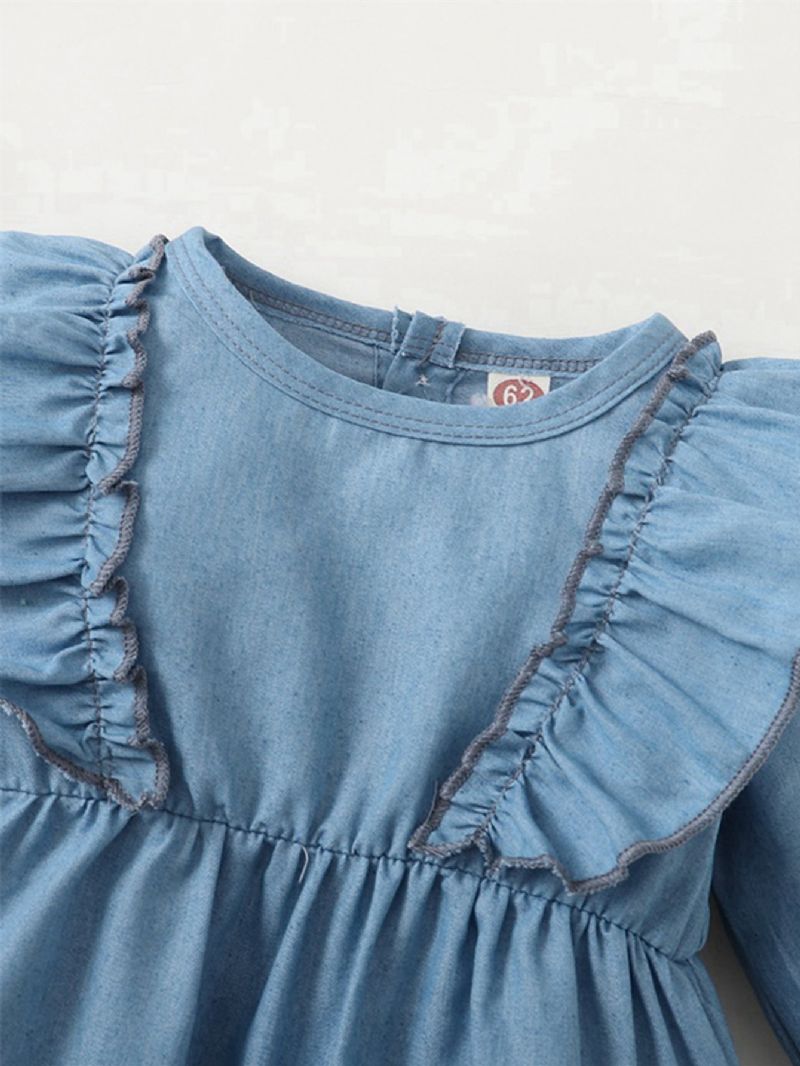 Denim Blue Ruffle Pitkähihainen Haalari