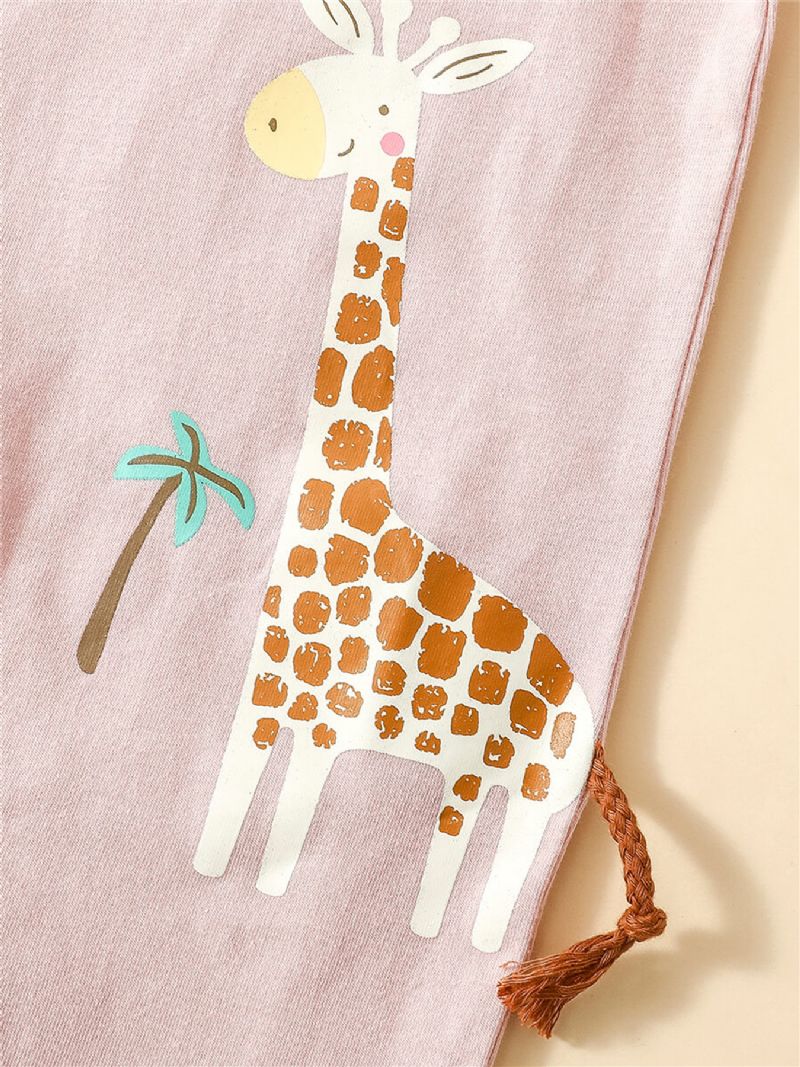 Giraffe Tyttöjen Coconut Tree Printti Pitkähihainen Haalari