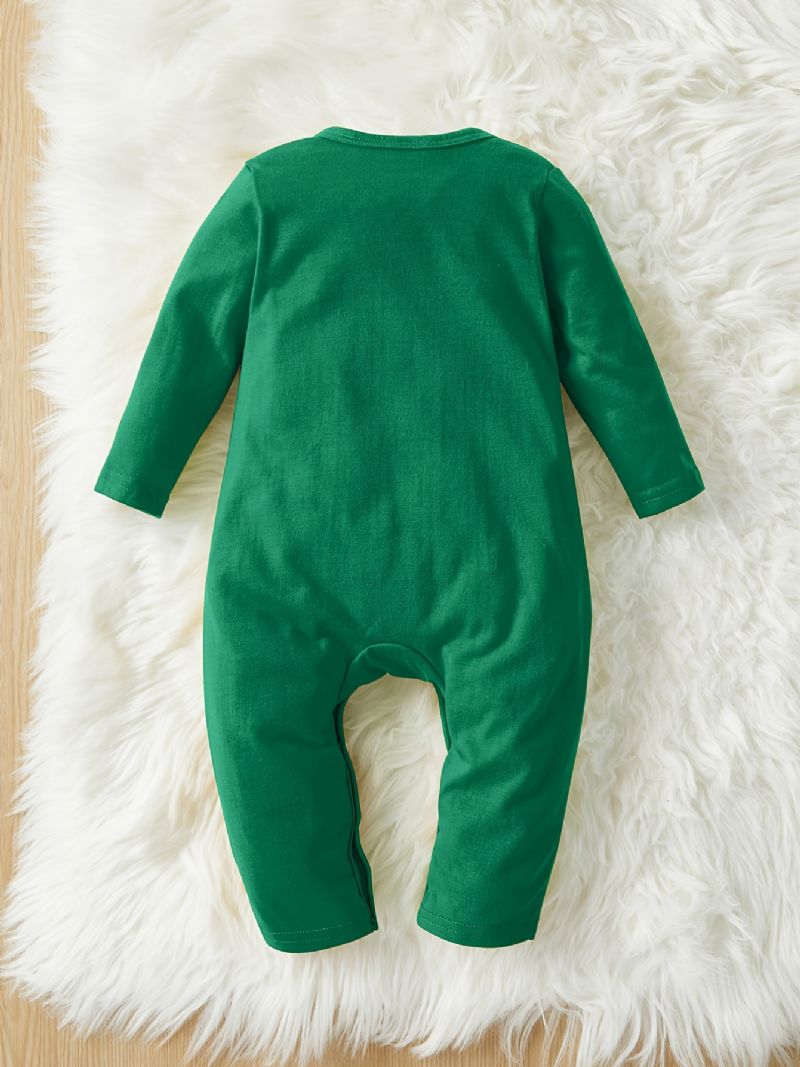 Infant Romper Cartoon Bear Prints Pitkähihainen Pyöreäkauluksinen Haalari Pojille Tytöille Lasten Vaatteet