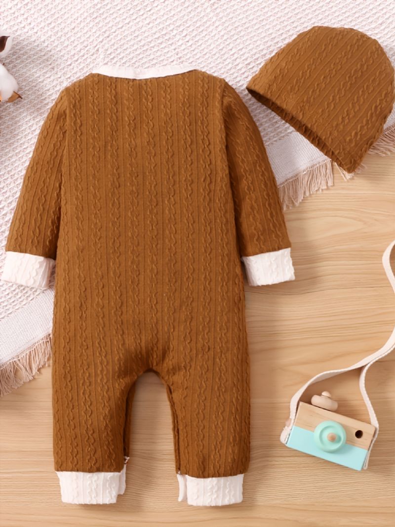 Infant Unisex Basic Yksivärinen Pitkähihainen Haalari