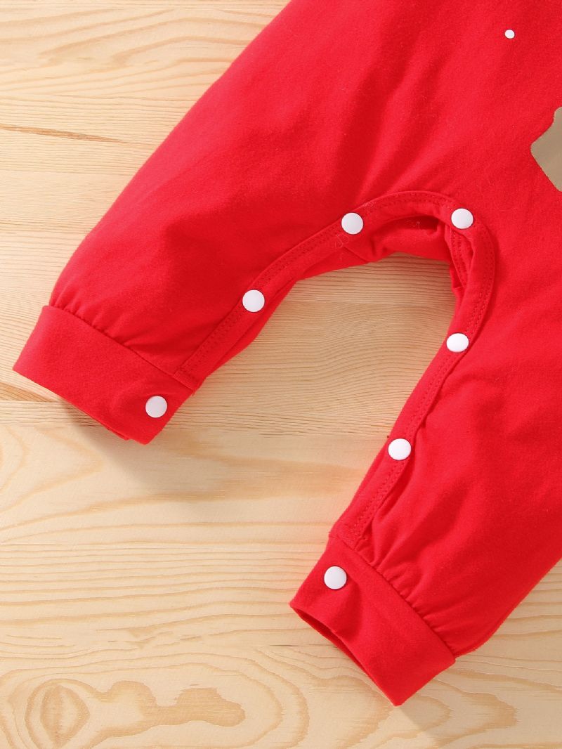 Infant Vauvan Christmas Outfit Rompers Print Pitkähihainen Haalari Pojille Tytöille