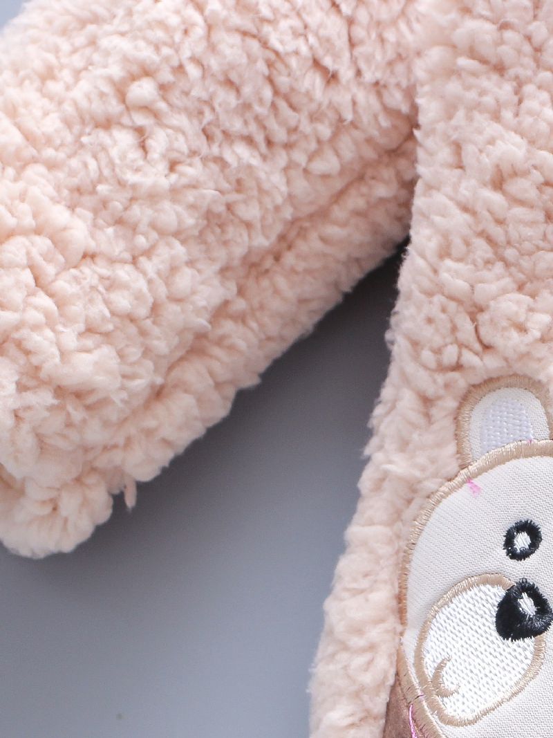 Toddler Lasten Embroidery Bear Paksutettu Hupullinen Haalari