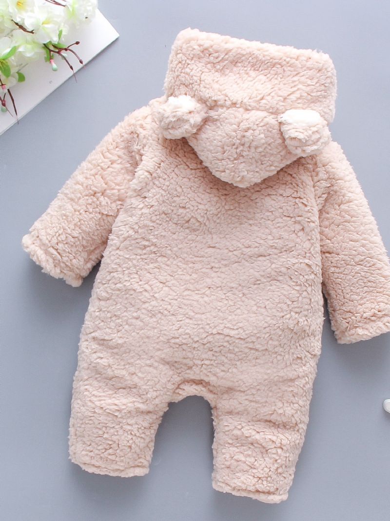 Toddler Lasten Embroidery Bear Paksutettu Hupullinen Haalari