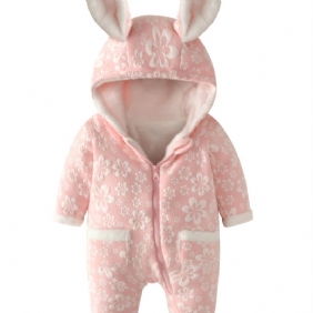 Toddler Vauvan Haalari Rabbit Flower Print Pitkähihainen Vetoketjuhousu Pojille Tytöille