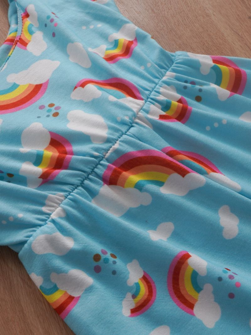 Tyttöjen Rainbow Cloud Print Housupuku