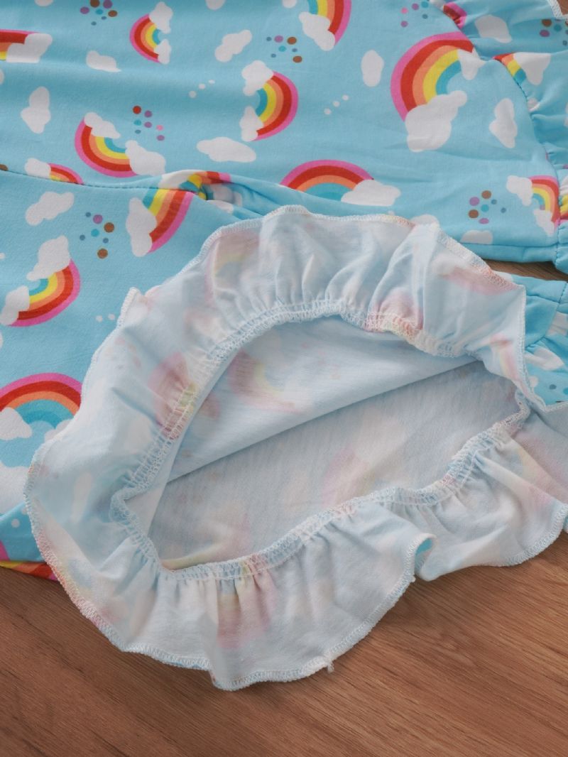 Tyttöjen Rainbow Cloud Print Housupuku