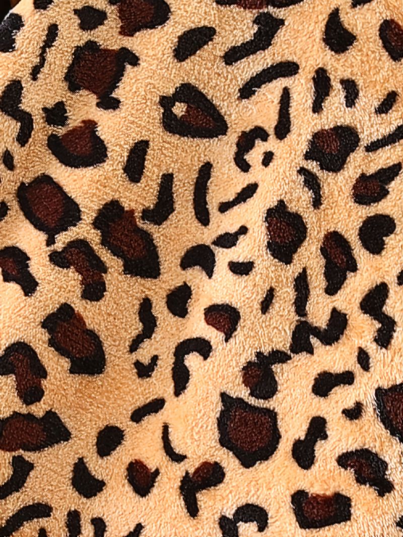 Tyttövauvojen Leopardikuvioinen Haalari Puuvillainen Pitkähihainen Onsie Vauvan Talvivaatteisiin