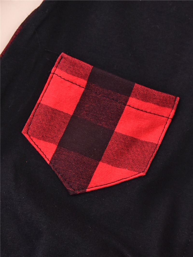 Vauvan Haalari Jouluinen Patchwork Plaid Puuvillainen Pitkähihainen