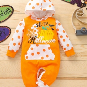 Vauvan Halloween Print Hupullinen Haalari