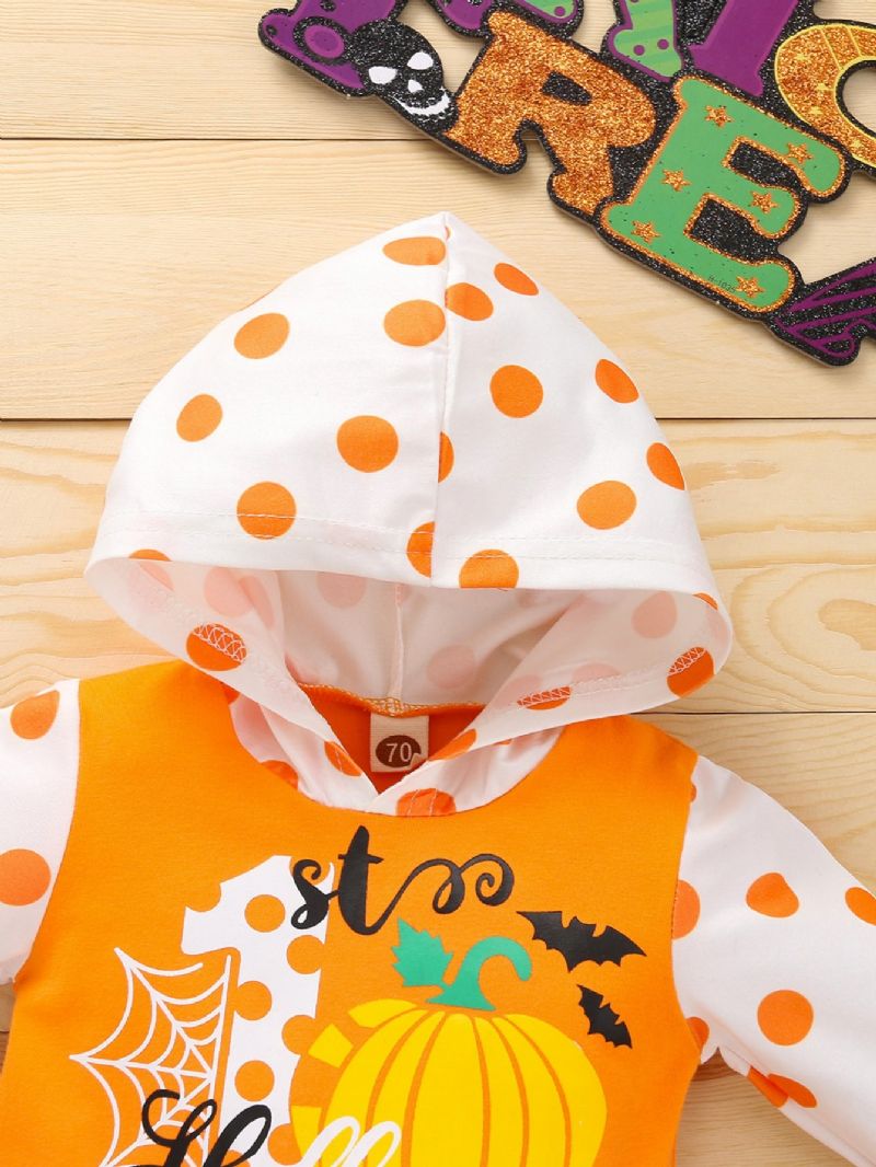 Vauvan Halloween Print Hupullinen Haalari