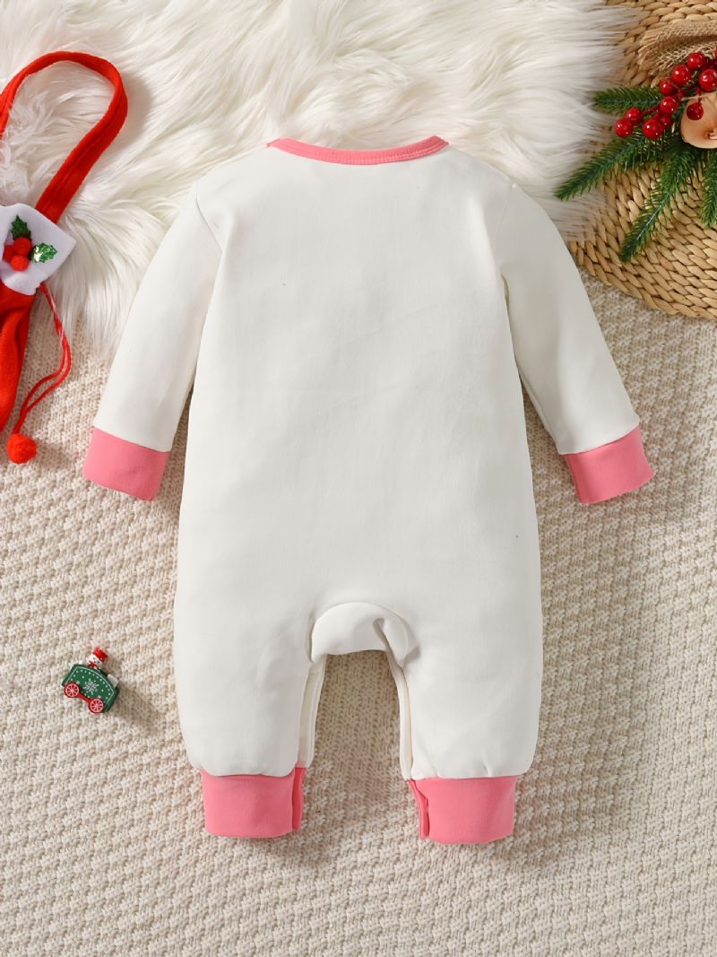 Vauvan Housuinen Lumiukkoprintti Pitkähihainen Pyöreäkauluksinen Haalari Tytöt Pojat Lasten Vaatteet