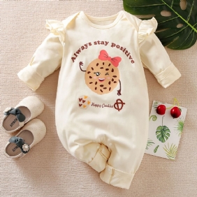 Vauvan Jumpsuit Sarjakuva Cookie Cotton Crew Neck Pitkähihainen Haalari