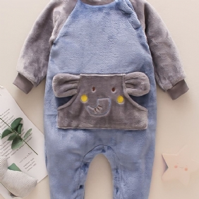 Vauvan Norsu Taskuhousu Pitkähihainen Pyöreäkaulainen Fleece Lämmin Haalari Vauva Tytöt Pojat Lasten Vaatteet