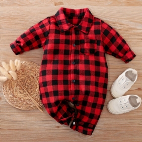 Vauvan Poikien Tyttöjen Plaid Haalari Onesie Vaatteet