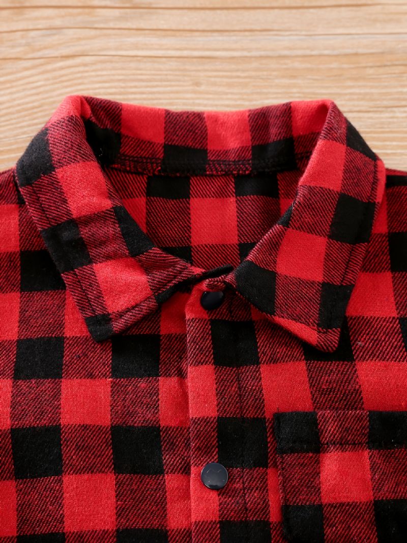 Vauvan Poikien Tyttöjen Plaid Haalari Onesie Vaatteet