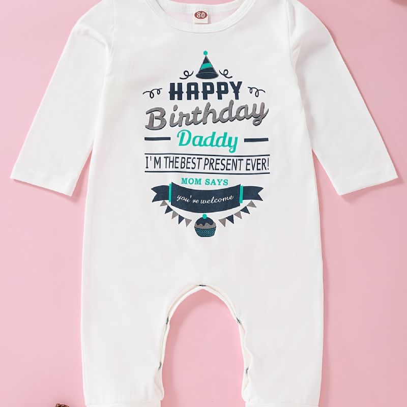 Vauvan Tyttöjen Happy Birthday Daddy Printed Pitkähihainen Haalari