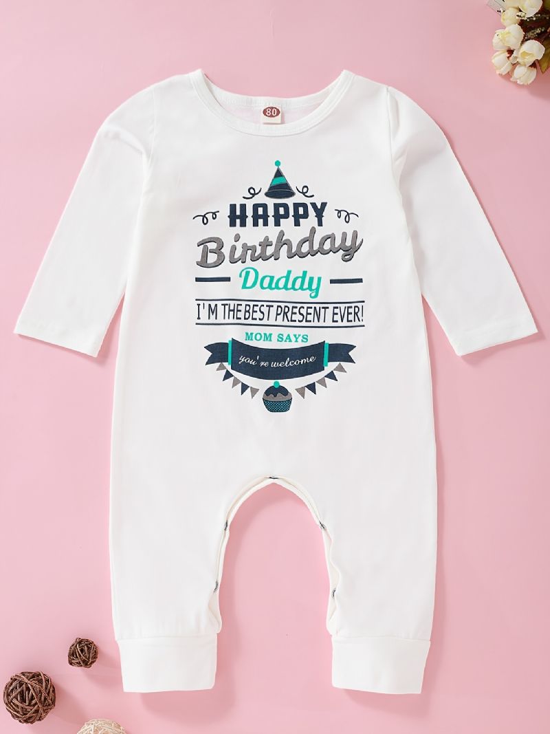 Vauvan Tyttöjen Happy Birthday Daddy Printed Pitkähihainen Haalari