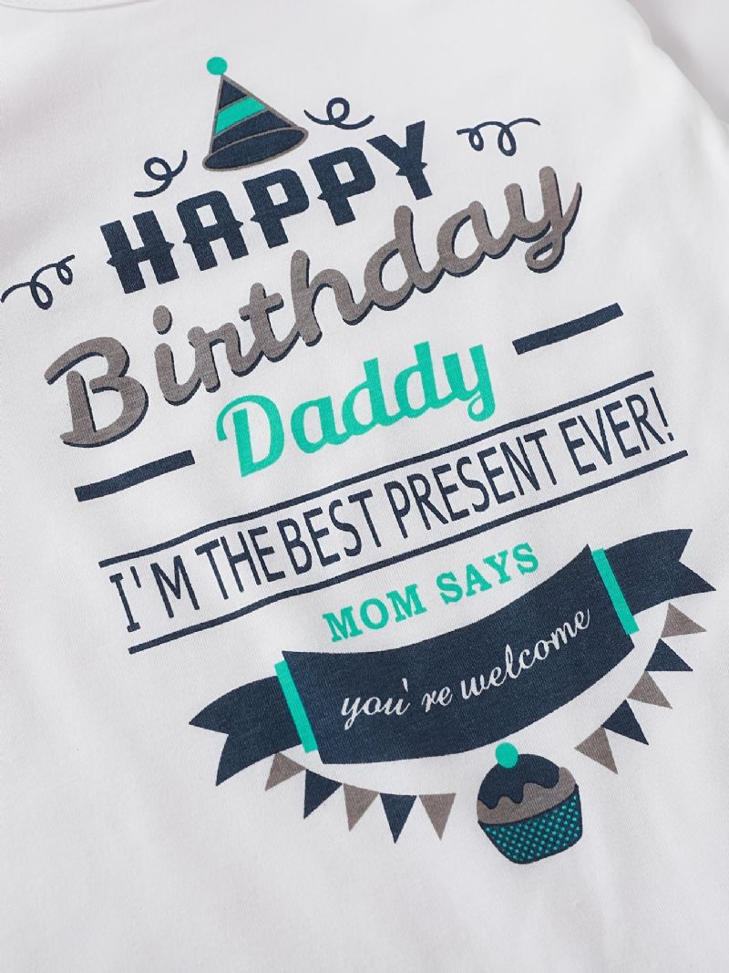 Vauvan Tyttöjen Happy Birthday Daddy Printed Pitkähihainen Haalari