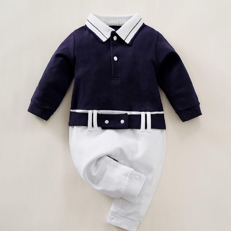 Vauvan Tyttöjen Polo Neck Gentleman Jumpsuit Vaatteet