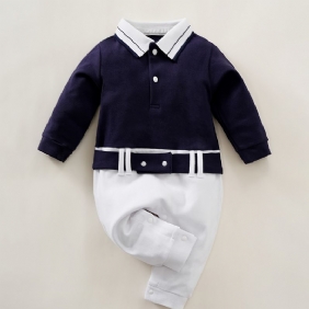 Vauvan Tyttöjen Polo Neck Gentleman Jumpsuit Vaatteet