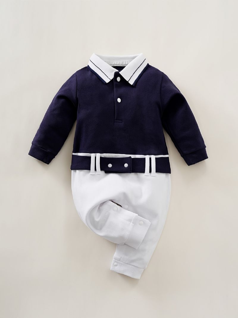 Vauvan Tyttöjen Polo Neck Gentleman Jumpsuit Vaatteet