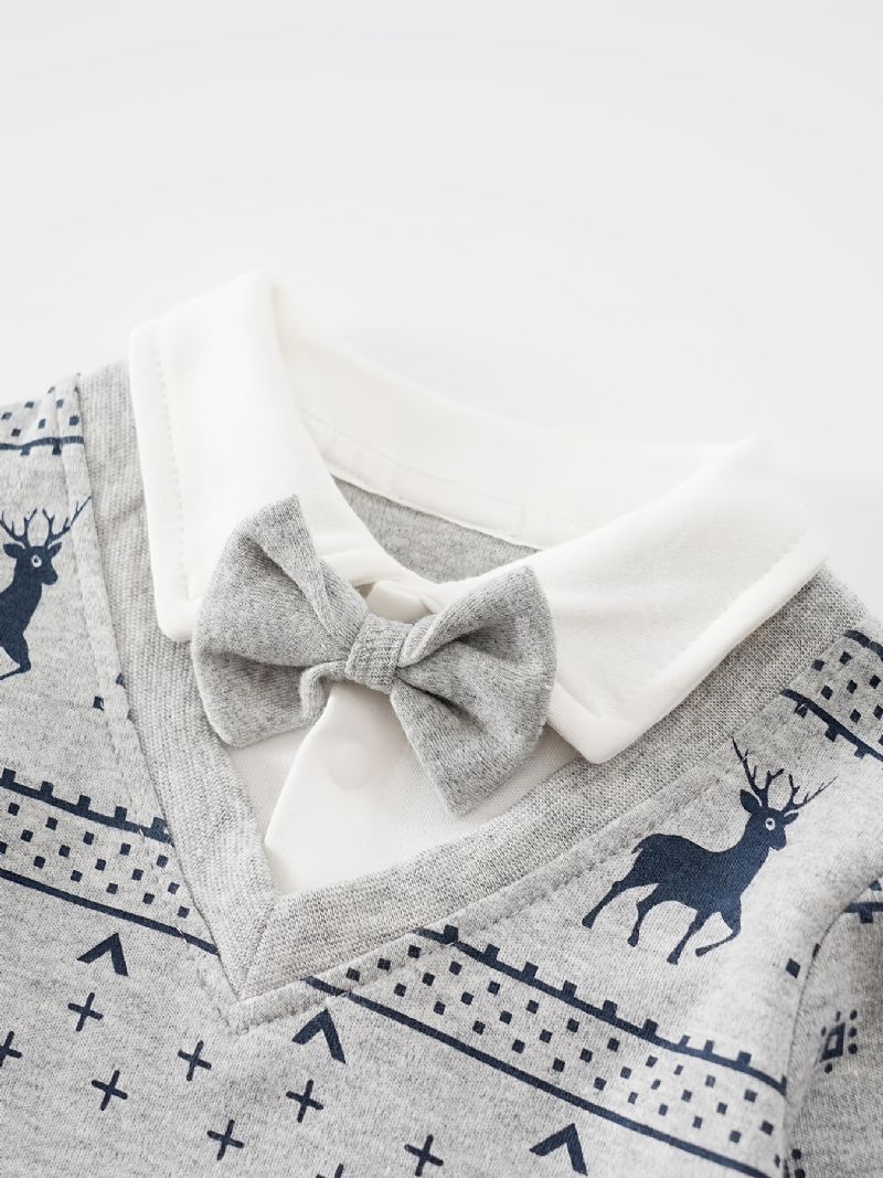 Vauvan Tyttöjen Polo Neck Gentleman Jumpsuit Vaatteet Jouluksi